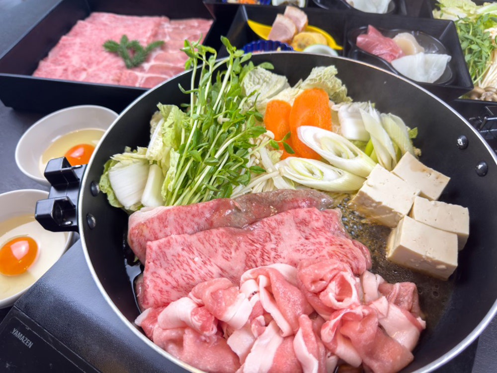 霜降り那須和牛サーロインのすき焼き画像1