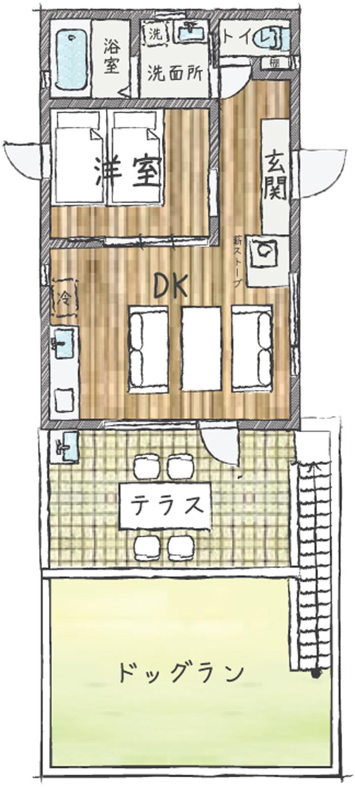 カミーナ4名定員間取り図