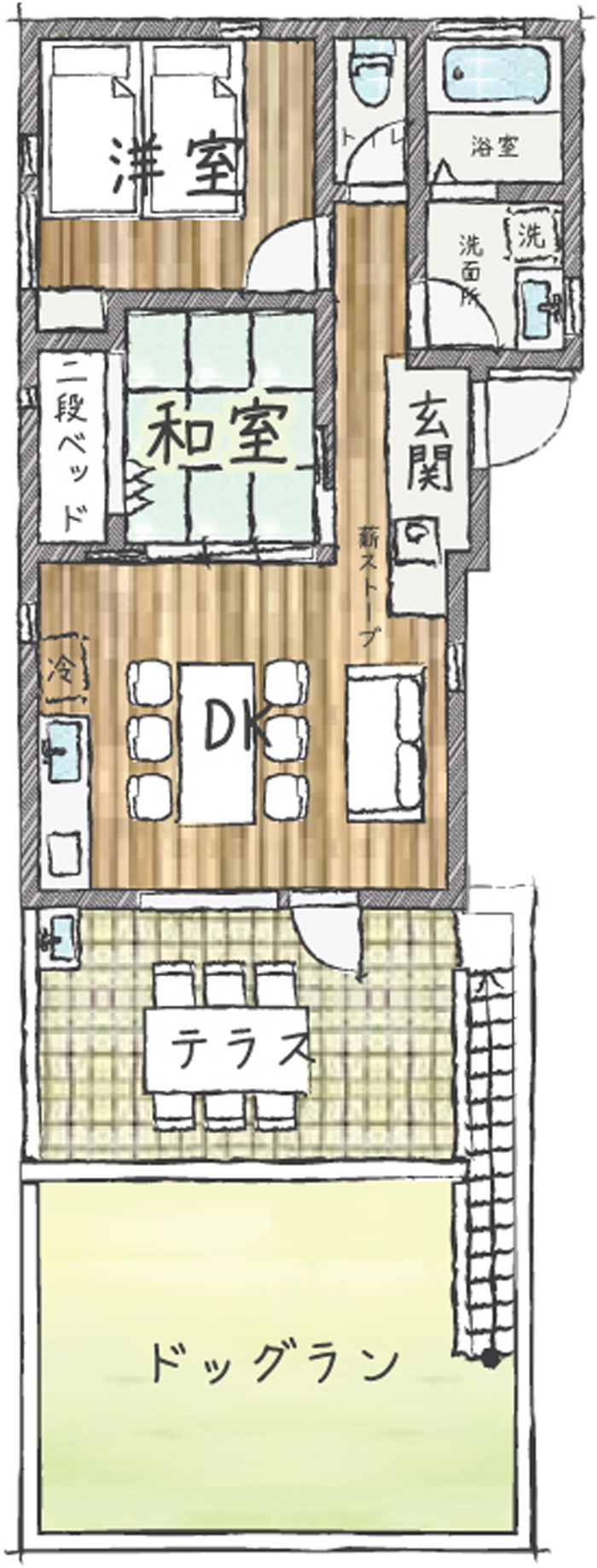 カミーナ4名定員間取り図